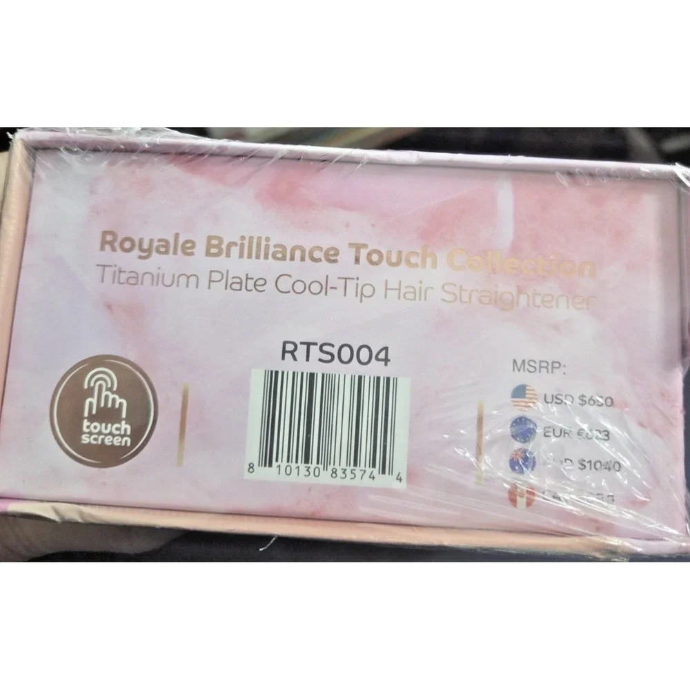 Royale Genius Heating Brilliance Touch Titanium Collection Pink Straightener NEW